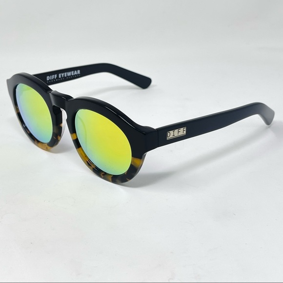 DIFF eyewear sunglasses Dime Shiny Fire Gold Lenses Mirrored - Picture 3 of 11